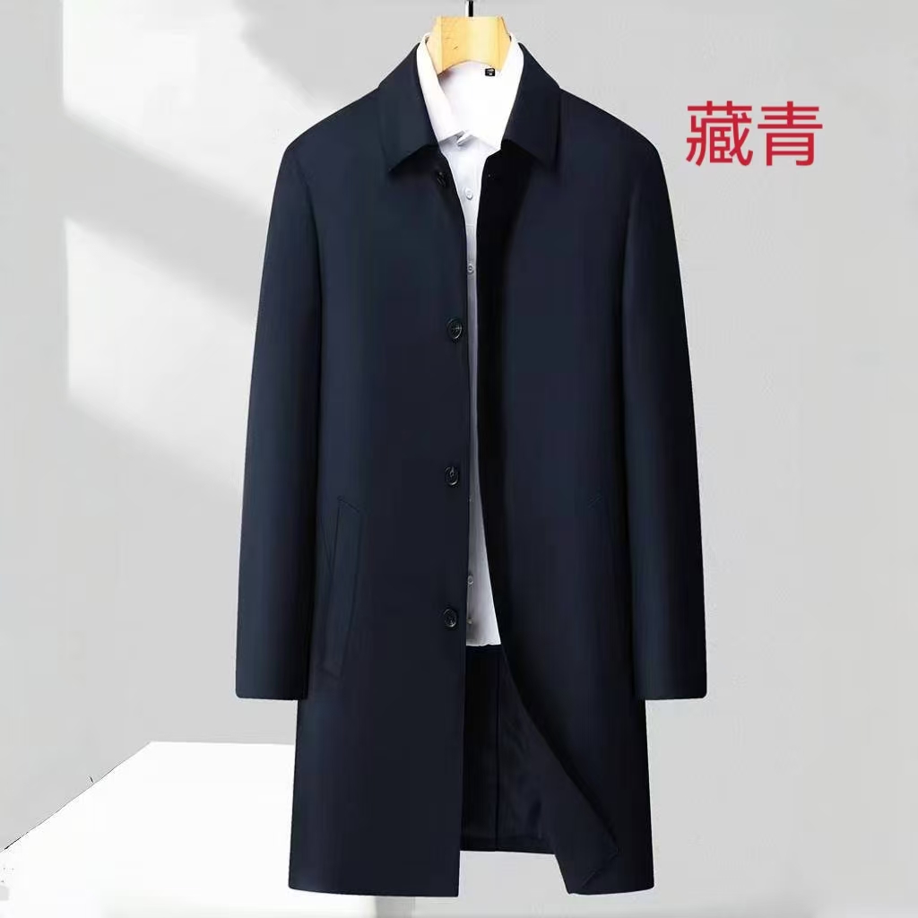 高端男装商务中年风衣通勤防风外套大衣男士干部中长款男士上衣99
