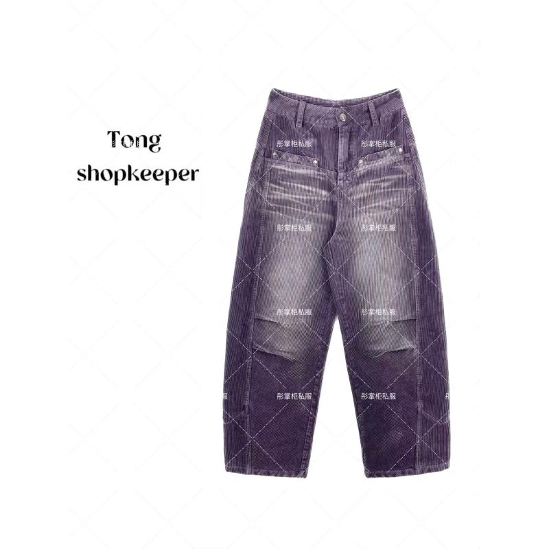 TT-QJ/彤掌柜1681308 春款2025水洗做旧感美拉德系潮流灯芯绒裤