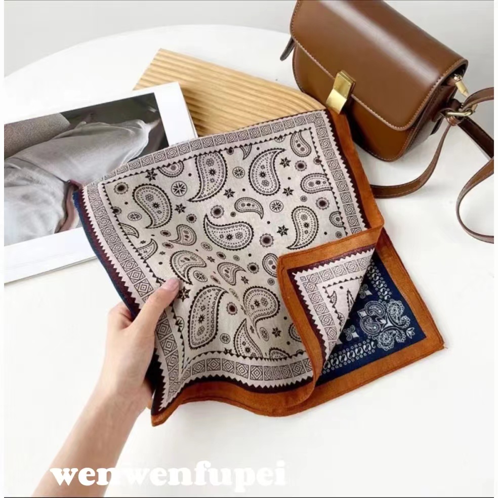 2025秋冬款保暖护颈气质棉绒丝巾网红百搭轻奢复古休闲文艺风方巾