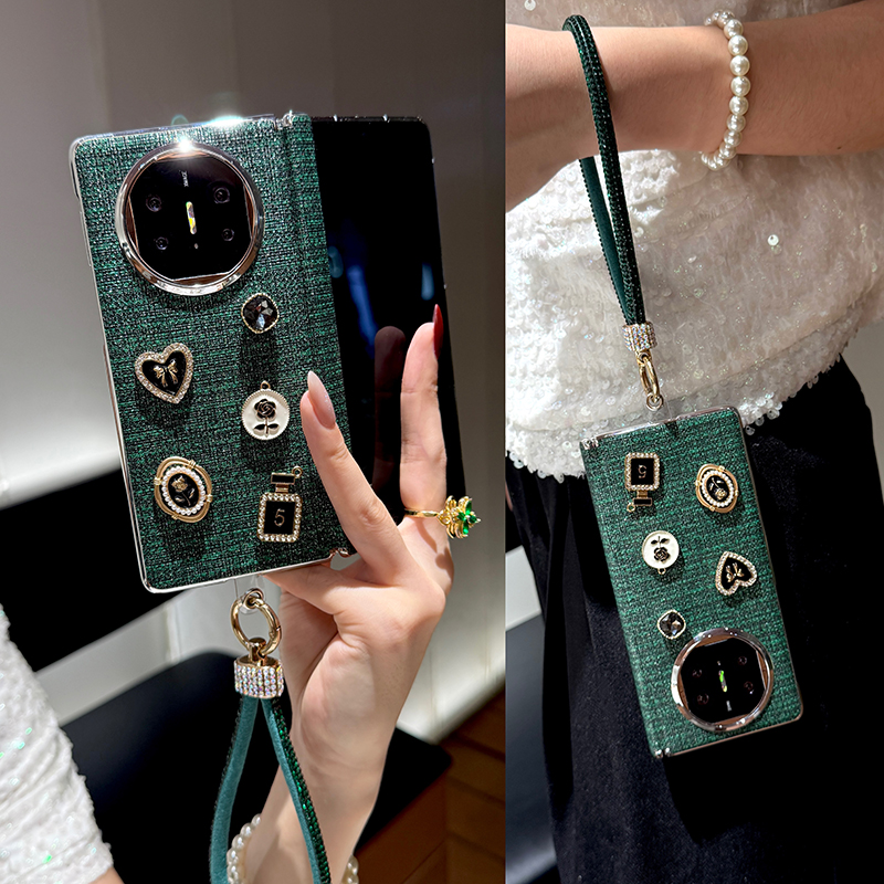 创意格纹适用华为matex5手机壳新款折叠屏mateX6典藏版套x3电镀女