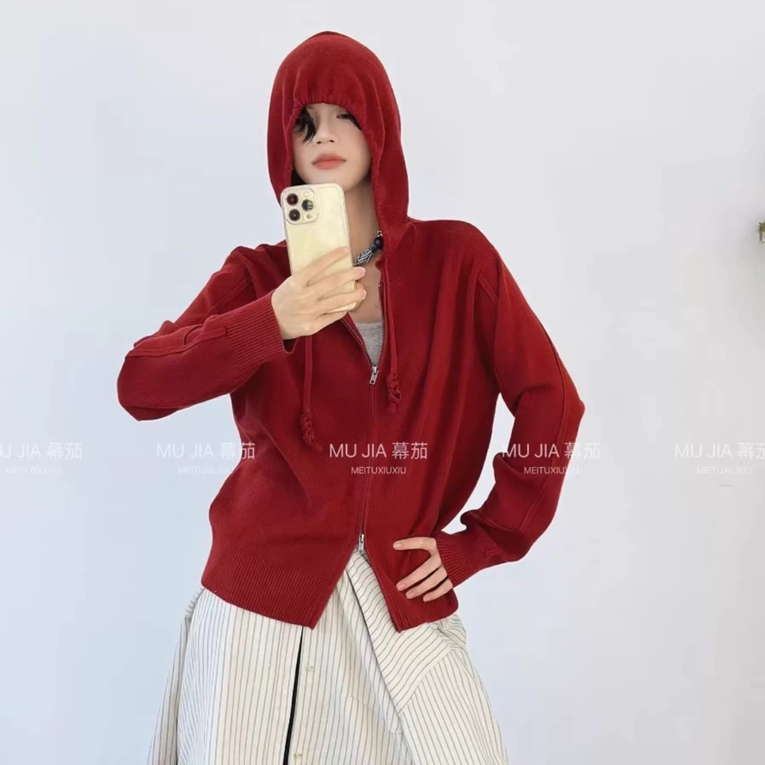 | 大大 | becabeau-c.u奢佑| k6562#彩色上下拉链连帽针织衫 |