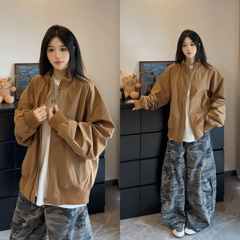 美式三防工装外套男款2025秋季新款痞帅高级感短款棒球服立领夹克