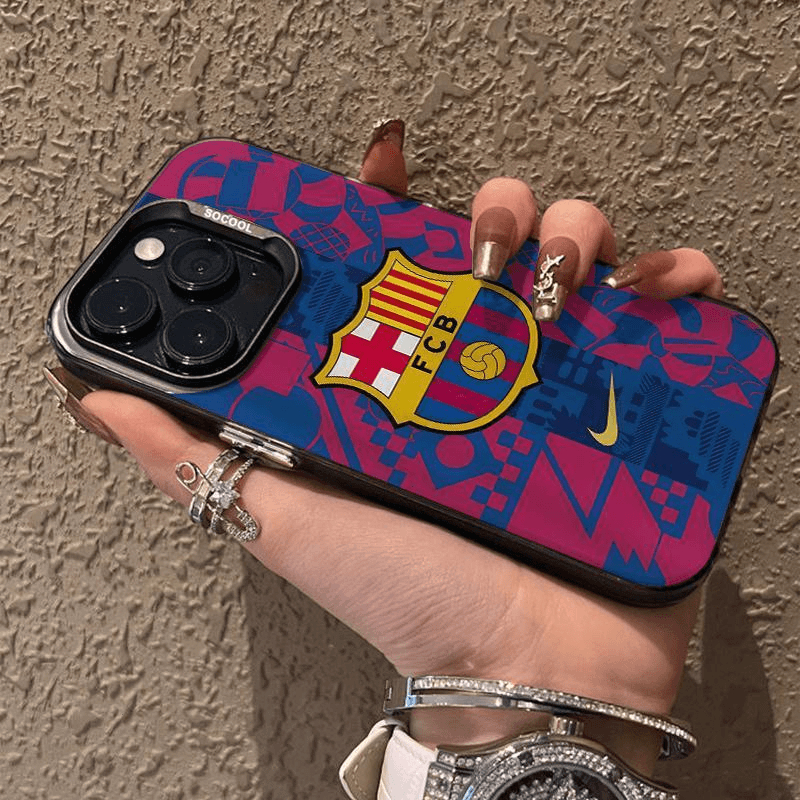 撞色元气巴塞队微适用苹果16手机壳iphone15华为oppo小米vivo防43