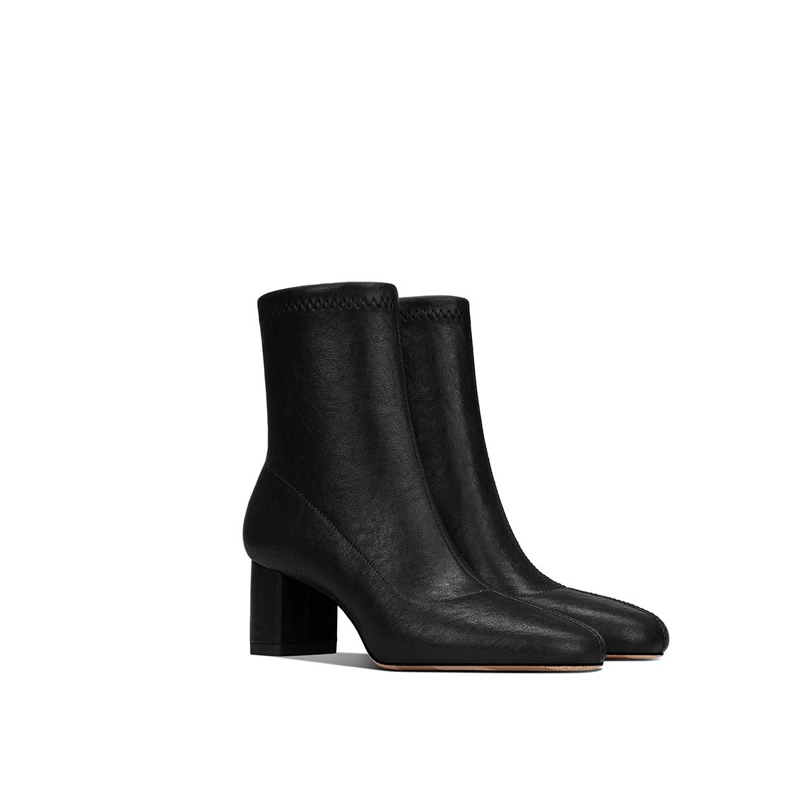 秋冬圆头粗跟短靴黑色百搭潮流爆款小个子增高显瘦气质复古高跟鞋