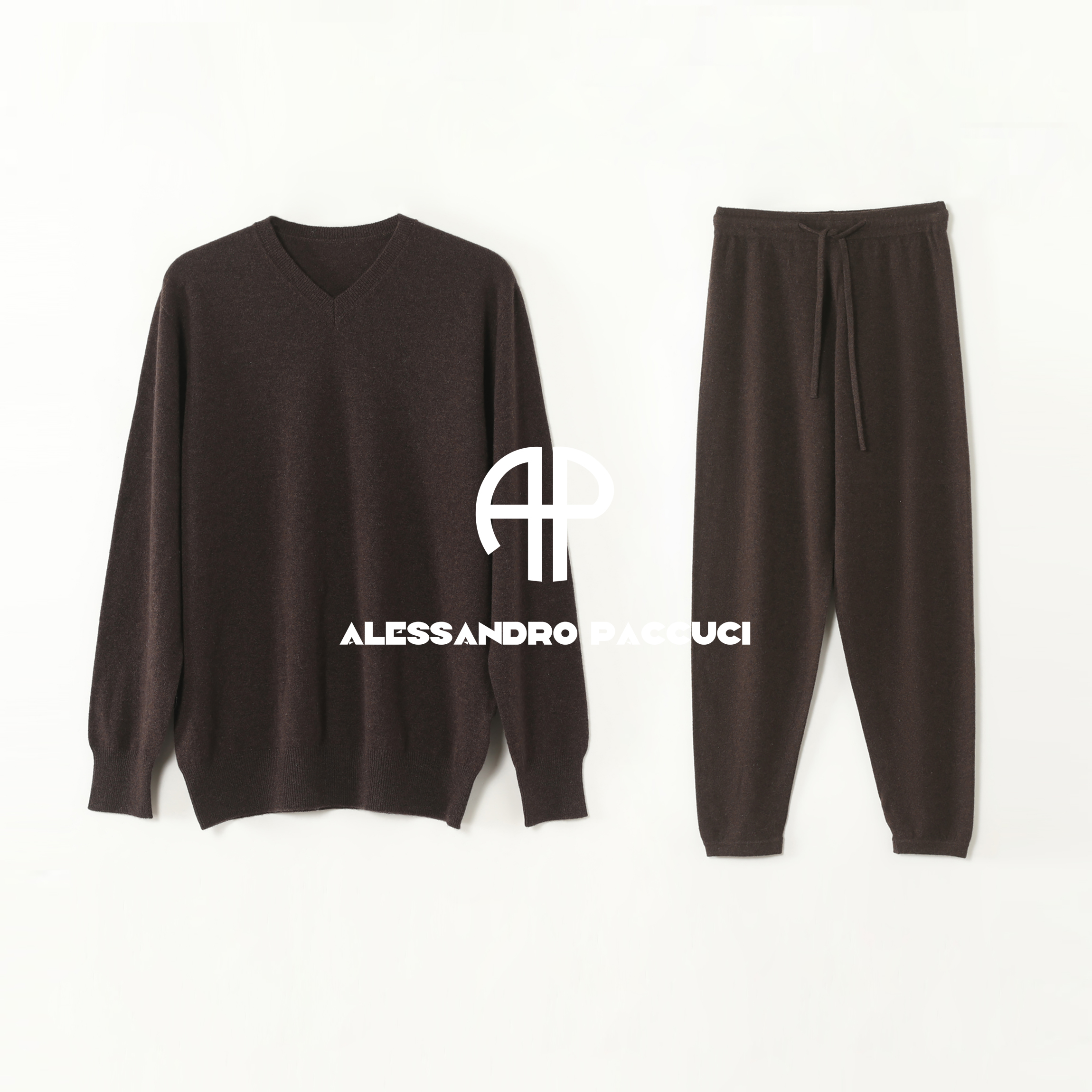 AP洛哥53290ST上衣/53291SZ裤子【戚风蛋糕】纯山羊绒针织套装/女装