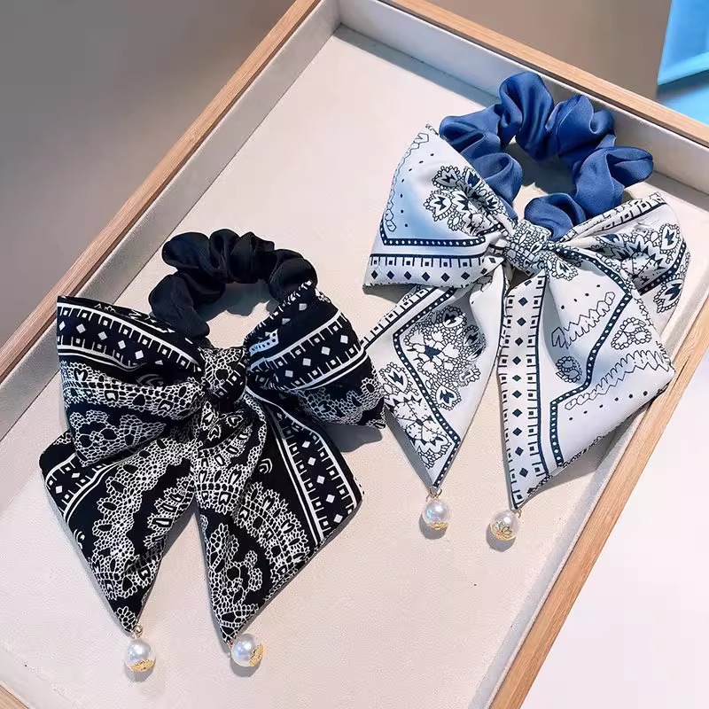 大蝴蝶结发圈女扎头绳头饰发饰发带头花高级感扎马尾发绳皮套头饰