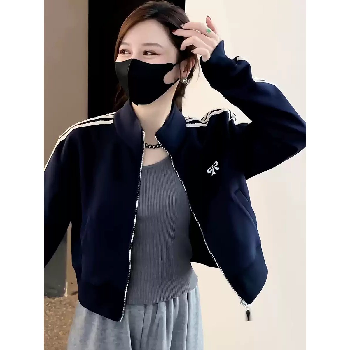 美式复古棒球服外套女2025年春秋季新款网红洋气百搭时尚开衫上衣