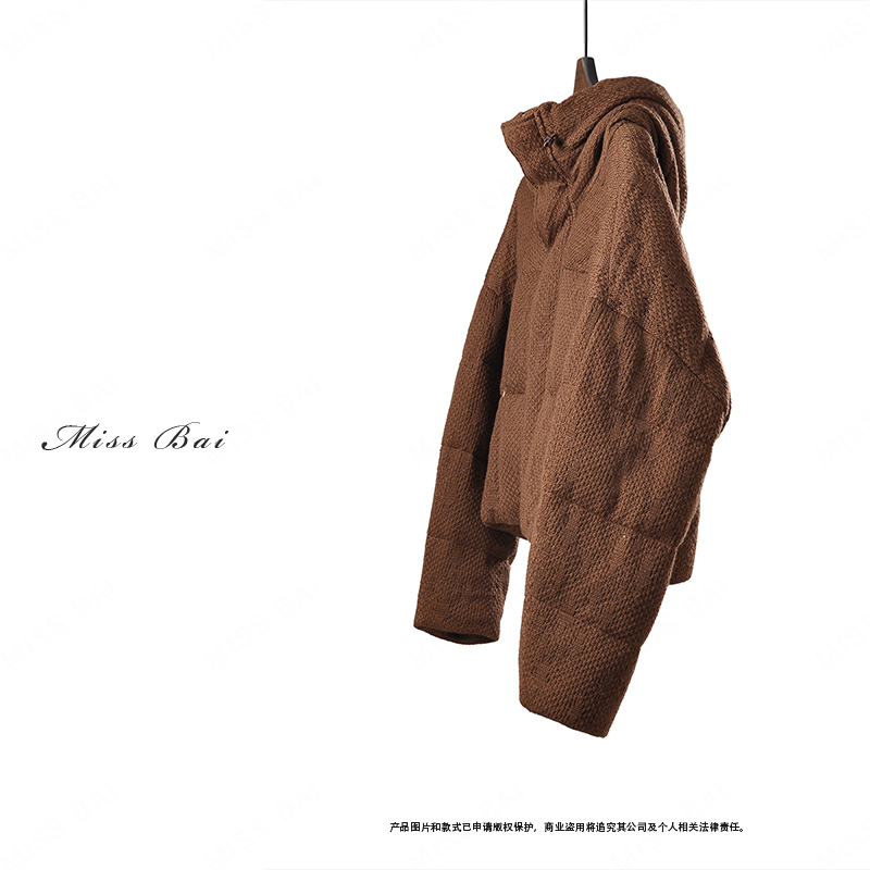 YIWEN-【献礼款】减龄百搭肌理感羊毛鹅绒服外套YR4030