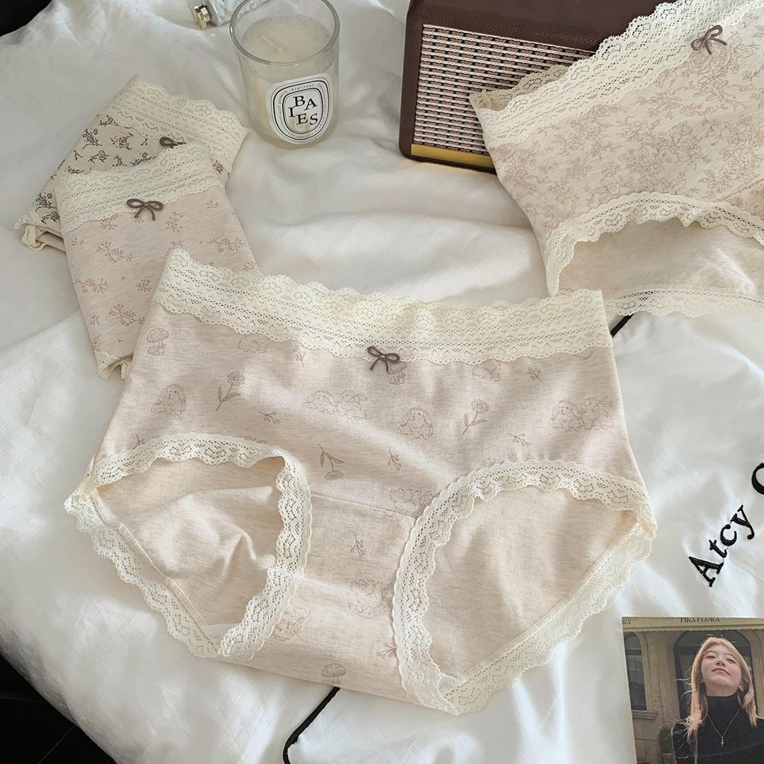 『Black』舒适小碎花 甜美纯欲棉质2025新款少女高腰透气三角裤