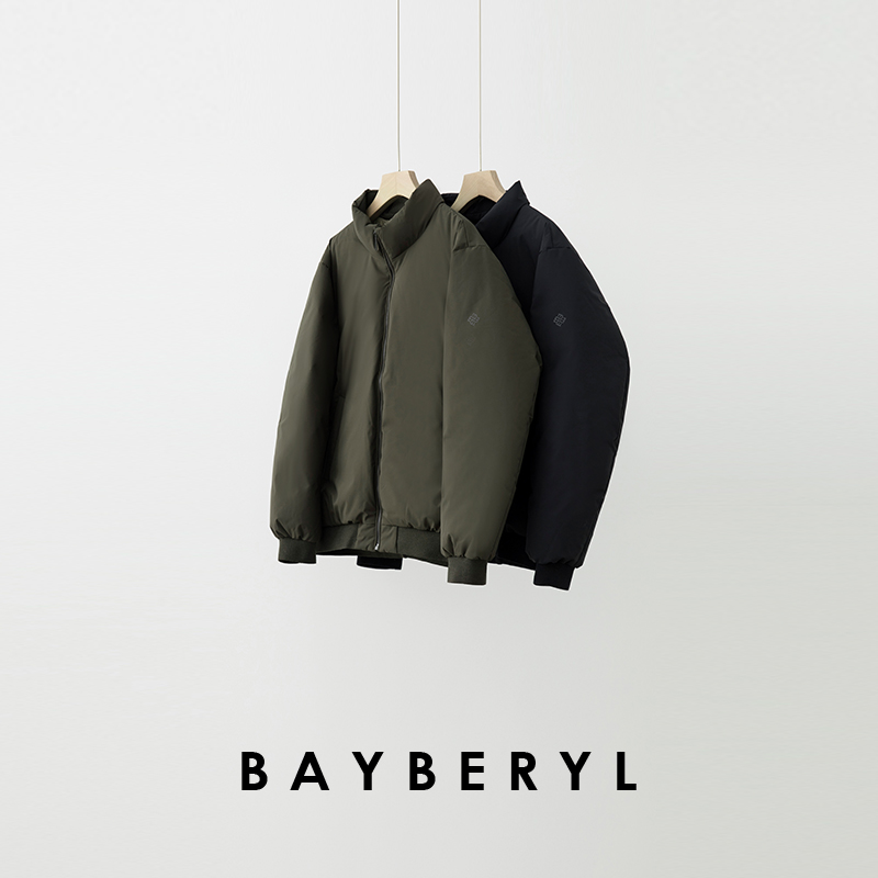 BAYBERYL老贝家属款立领棒球拉链保暖休闲羽绒服9YRF5L0743-12/12