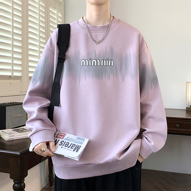 美式卫衣男生春秋季新款初高中学生青少年圆领宽松长袖t恤男装潮