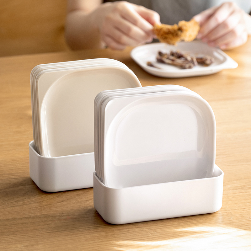 简约吐骨碟家用塑料骨头盘子食品级水果盘碟桌面小菜碟垃圾餐盘