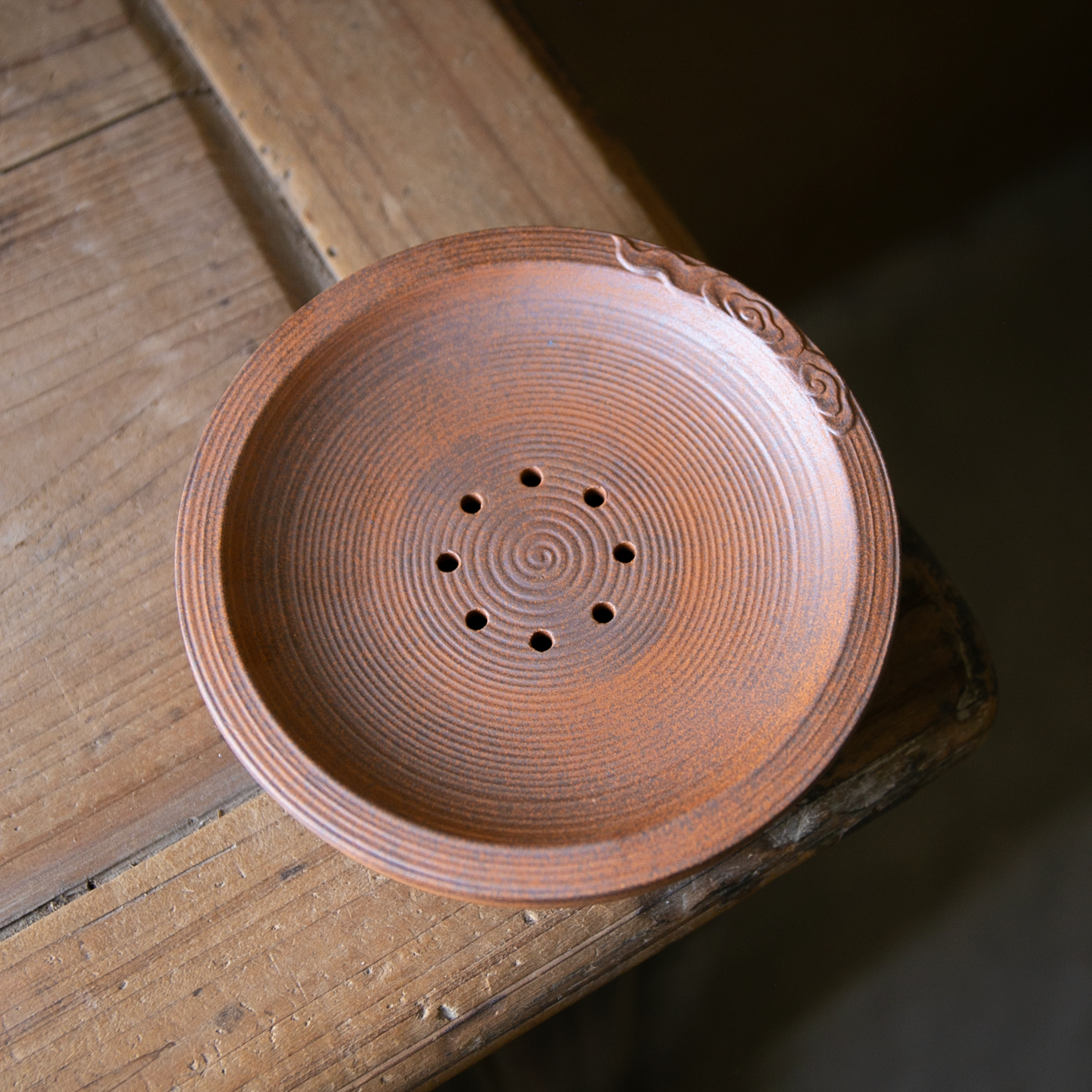 【正版川冶】开盖砚台壶承套装.06718.中式复古老岩泥套组高端.SH