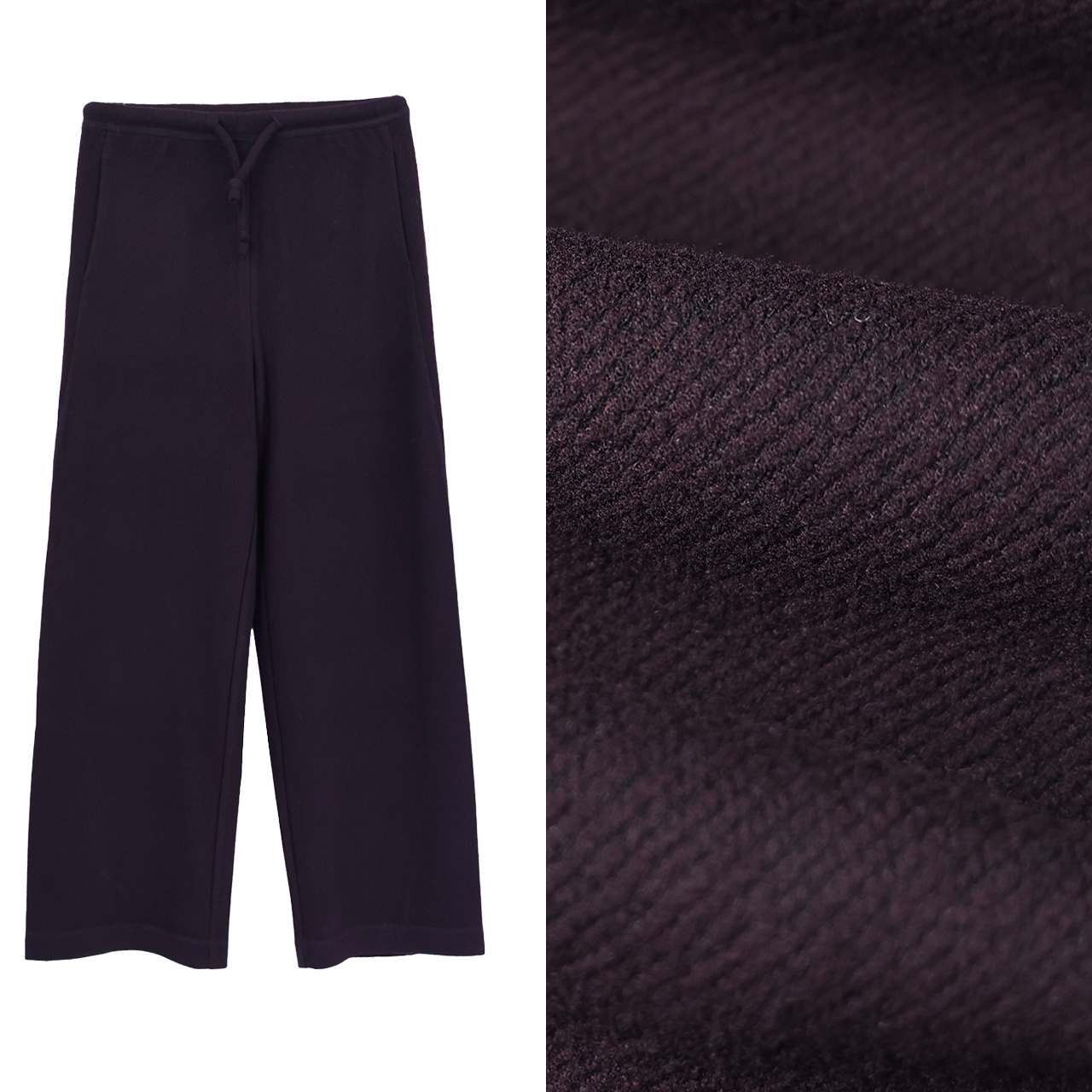 JJUER 绵羊毛+醋酸直筒阔腿裤加绒小个子窄版遮肉显腿长毛呢25072