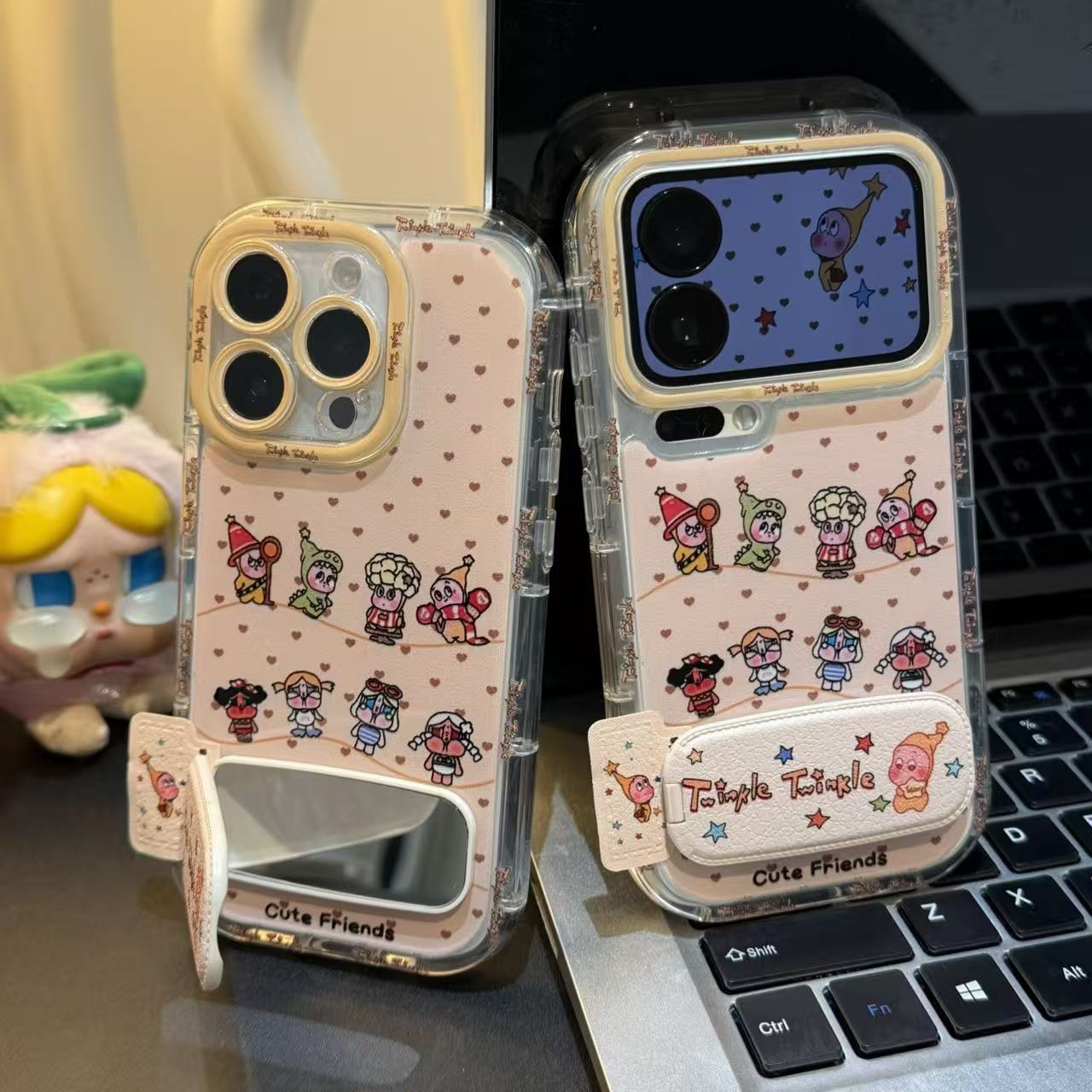 星星人哭娃支架适用苹果17/16promax羽纱手机壳华为vivo小米oppo