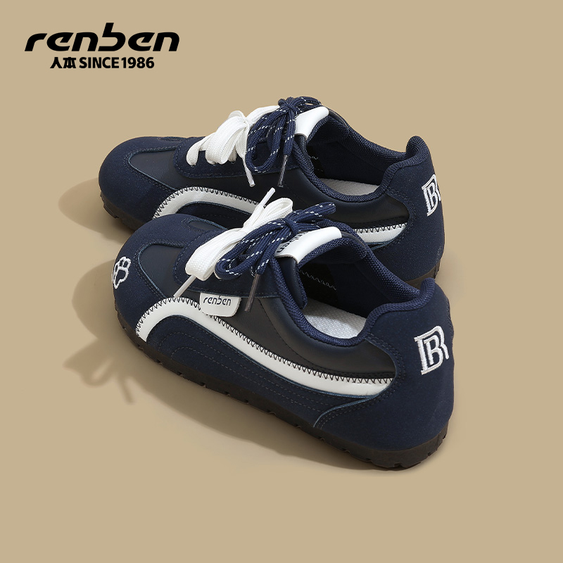 人本官方旗舰店德训鞋2025新款复古女鞋女款休闲鞋潮鞋老爹鞋ins