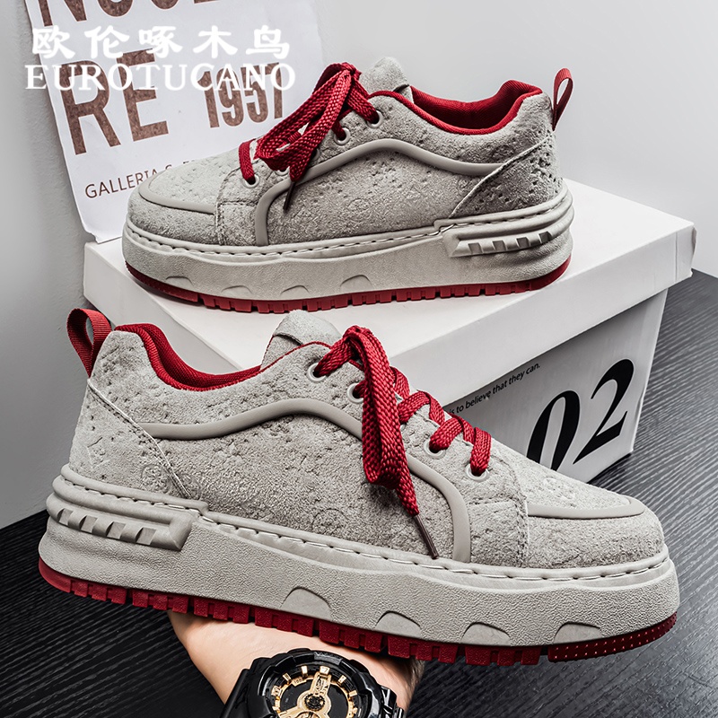 欧伦啄木鸟EUROTUCANO男鞋冬季时尚潮流厚底板鞋子男款运动休闲鞋