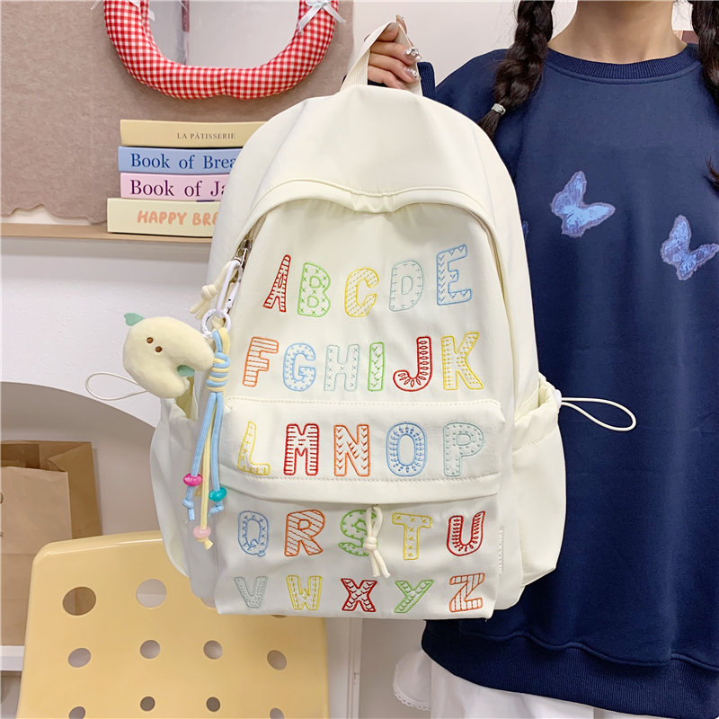 韩系ins休闲百搭书包女初中生高中生校园风双肩包大学生通勤背包