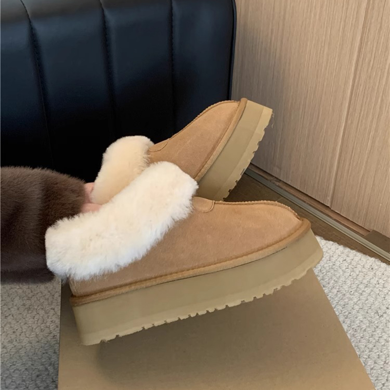 冬季增高雪地靴女皮毛一体厚底2025新款冬季加绒加厚东北毛毛棉鞋