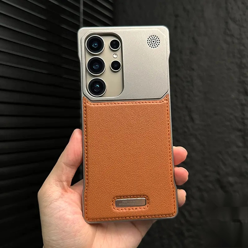 适用三星s24ultra手机壳s25ultra香薰无边框s23ultra磁吸s22u仿皮