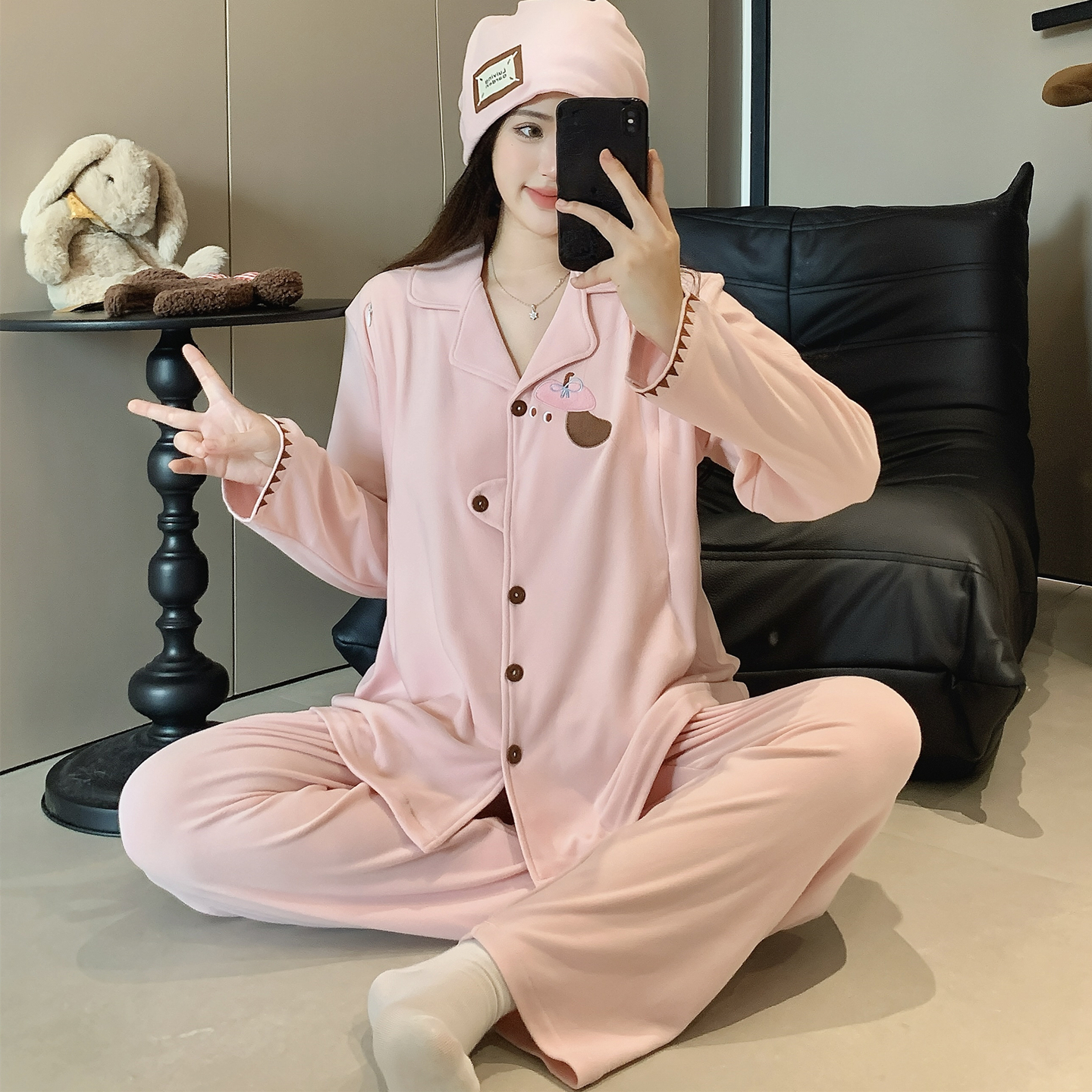 德绒孕妇睡衣秋冬月子服产后哺乳加厚喂奶待产妇家居服套装可外穿