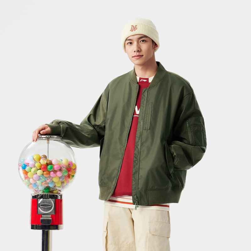 李宁棒球服新款男女同款舒适美式休闲宽松运动外套AJDV081