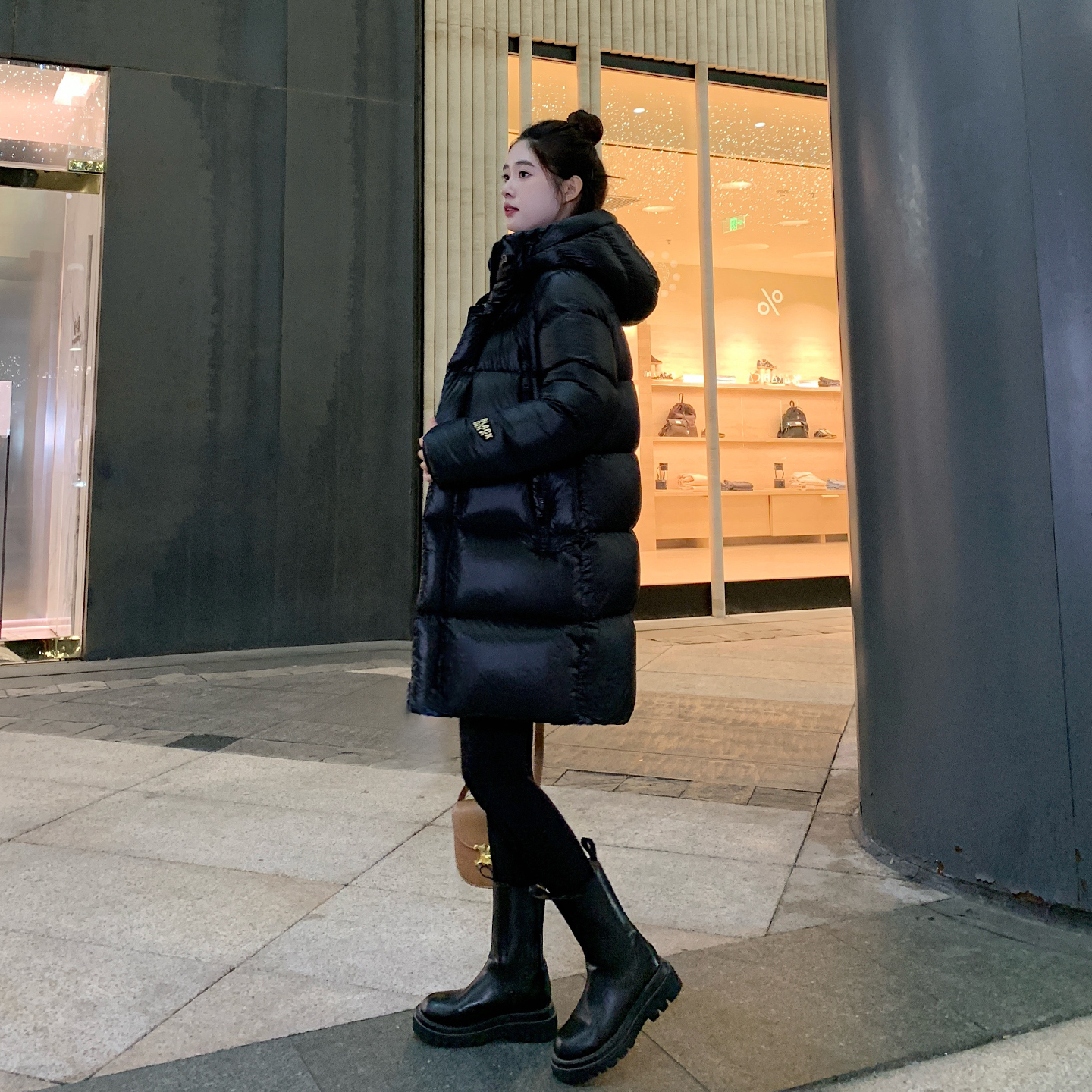 超厚羽绒服女中长款过膝小个子2025冬季新款宽松连帽加厚保暖外套