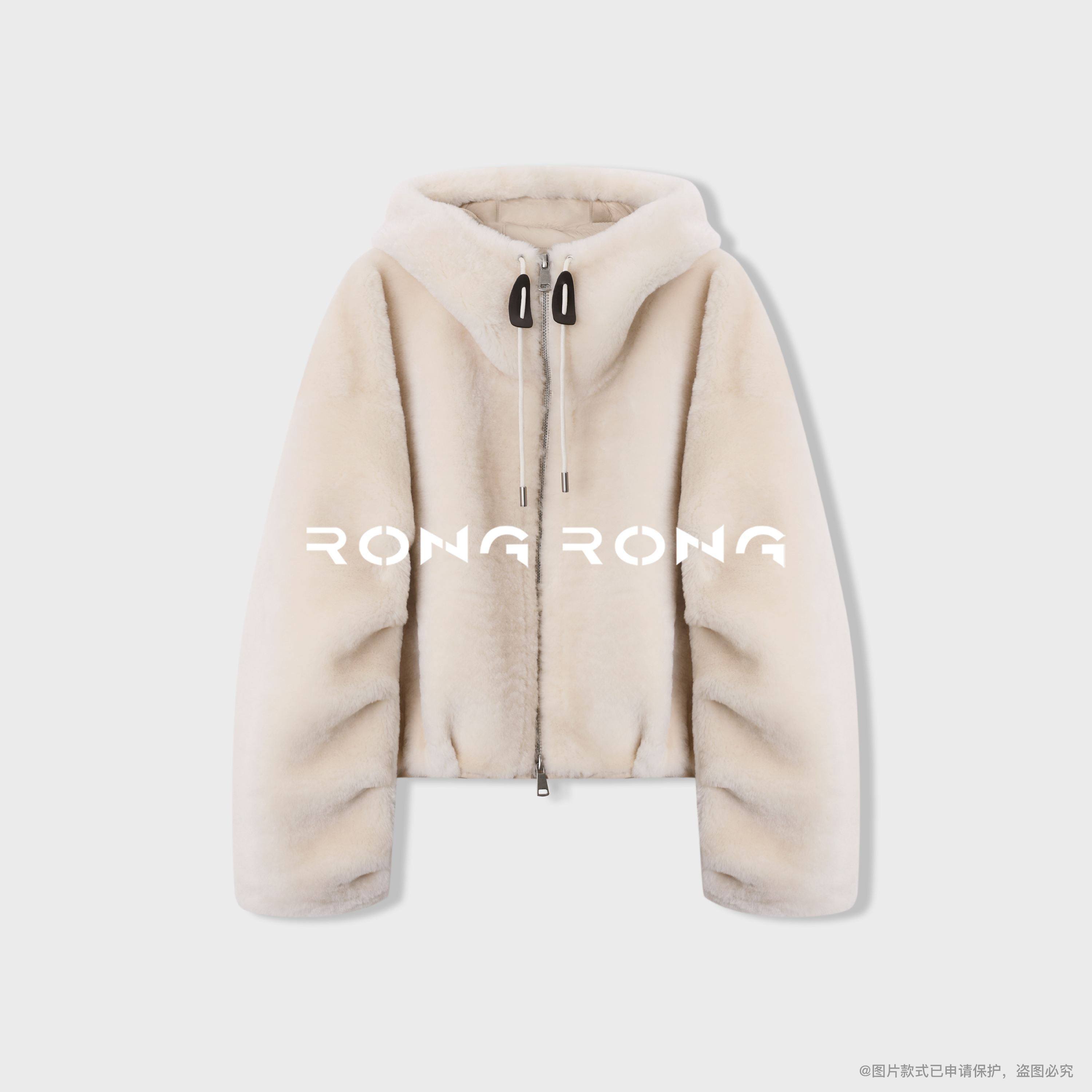 溶溶【流光雪】RONGRONG 西班牙进口美利奴羊皮毛一体皮草MW25170