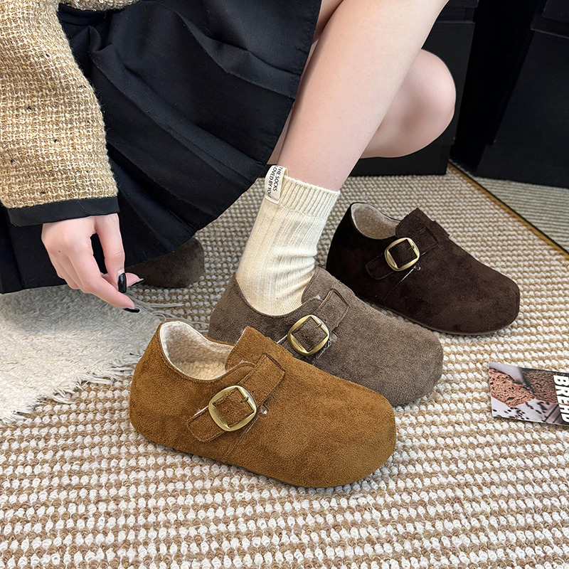 【芙俪兰】加棉勃肯鞋内增高复古百搭厚底小单鞋女鞋FLL1013-1