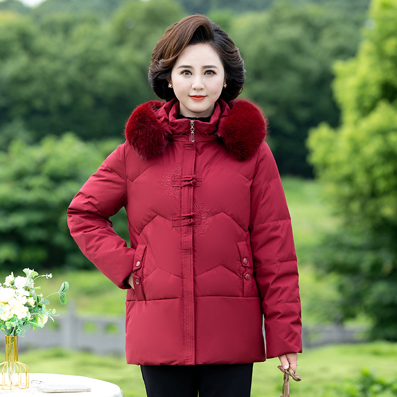 羽绒服大码中老年女装冬季款妈妈冬装老年人冬季奶奶外套特厚衣服