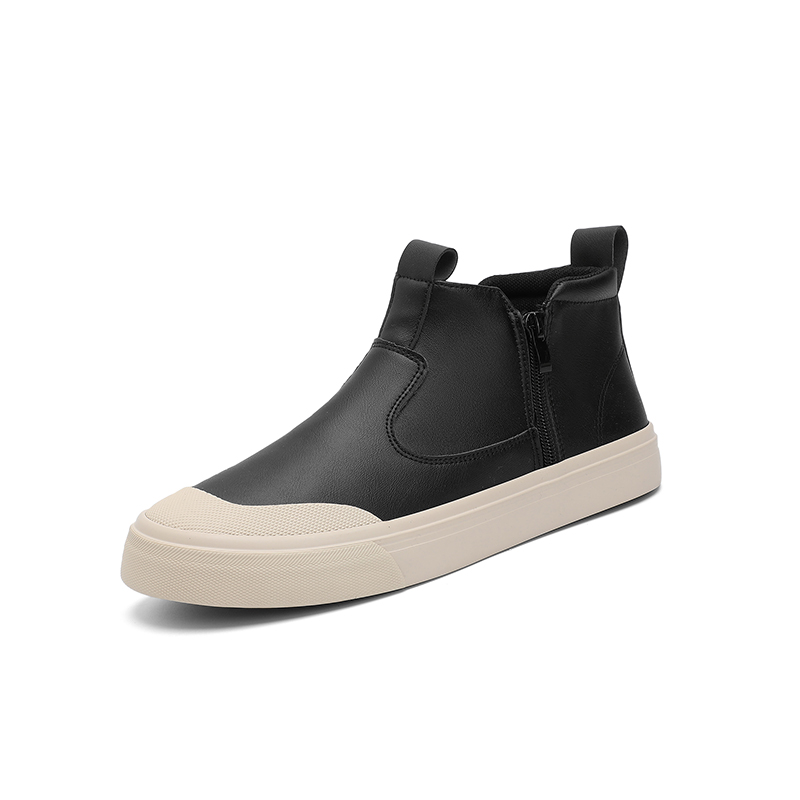 25881 潮流男鞋高帮圆头一脚蹬马丁靴秋季时尚休闲鞋男士百搭短靴