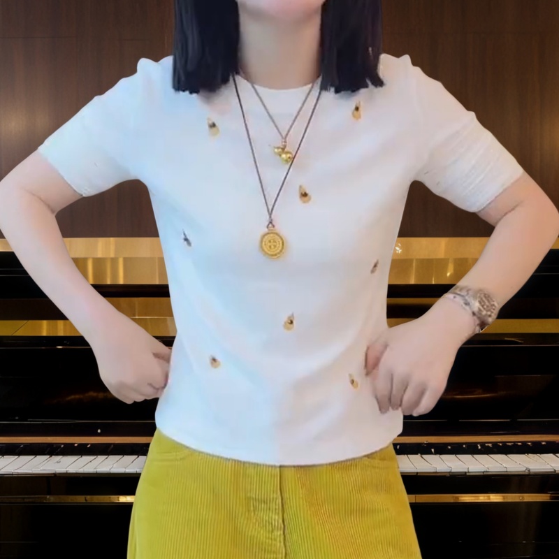 【葫芦打底】2025秋冬新款葫芦刺绣打底圆领百搭T恤上衣LK2507219