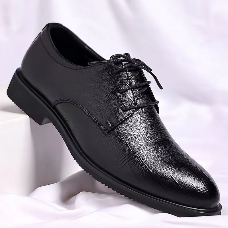 【真软皮】春秋季商务正装皮鞋男百搭潮鞋英伦休闲婚鞋系带时尚男鞋