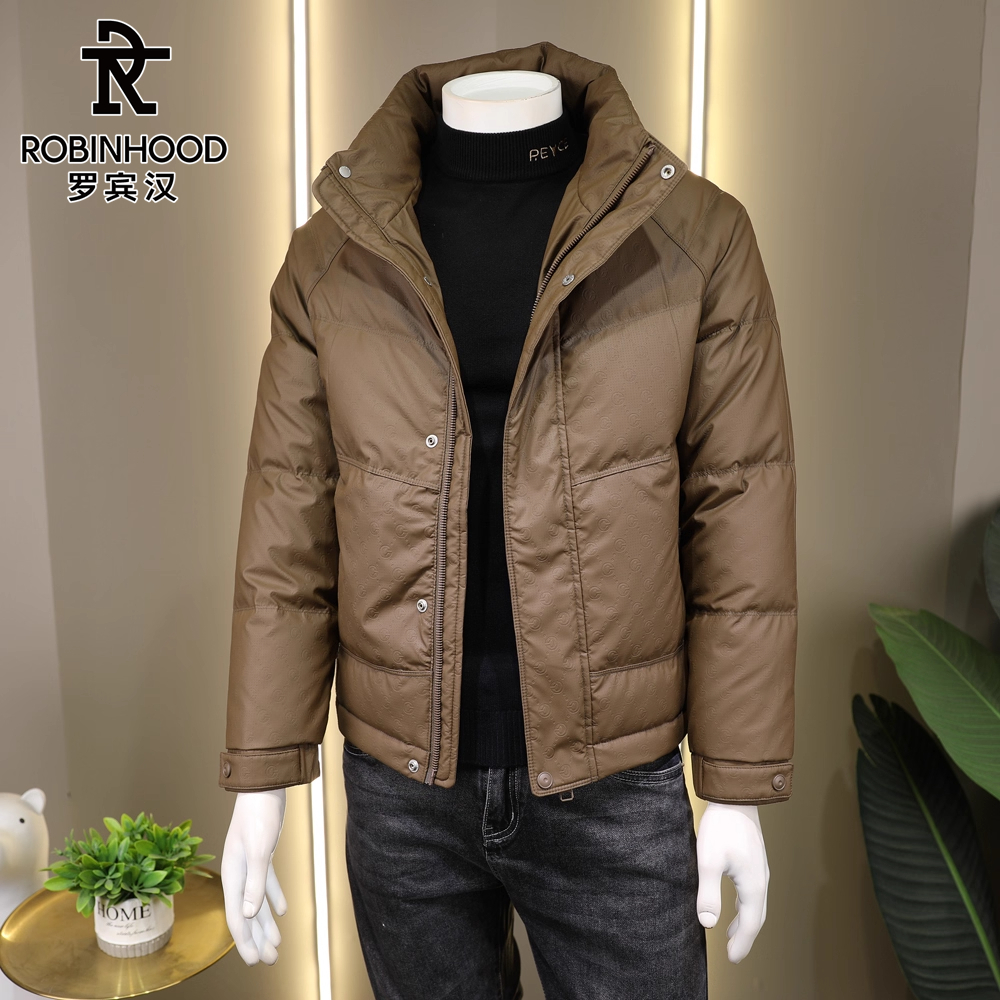 罗宾汉/ROBINHOOD男士立领羽绒服冬季新款修身加厚保暖防风外套男