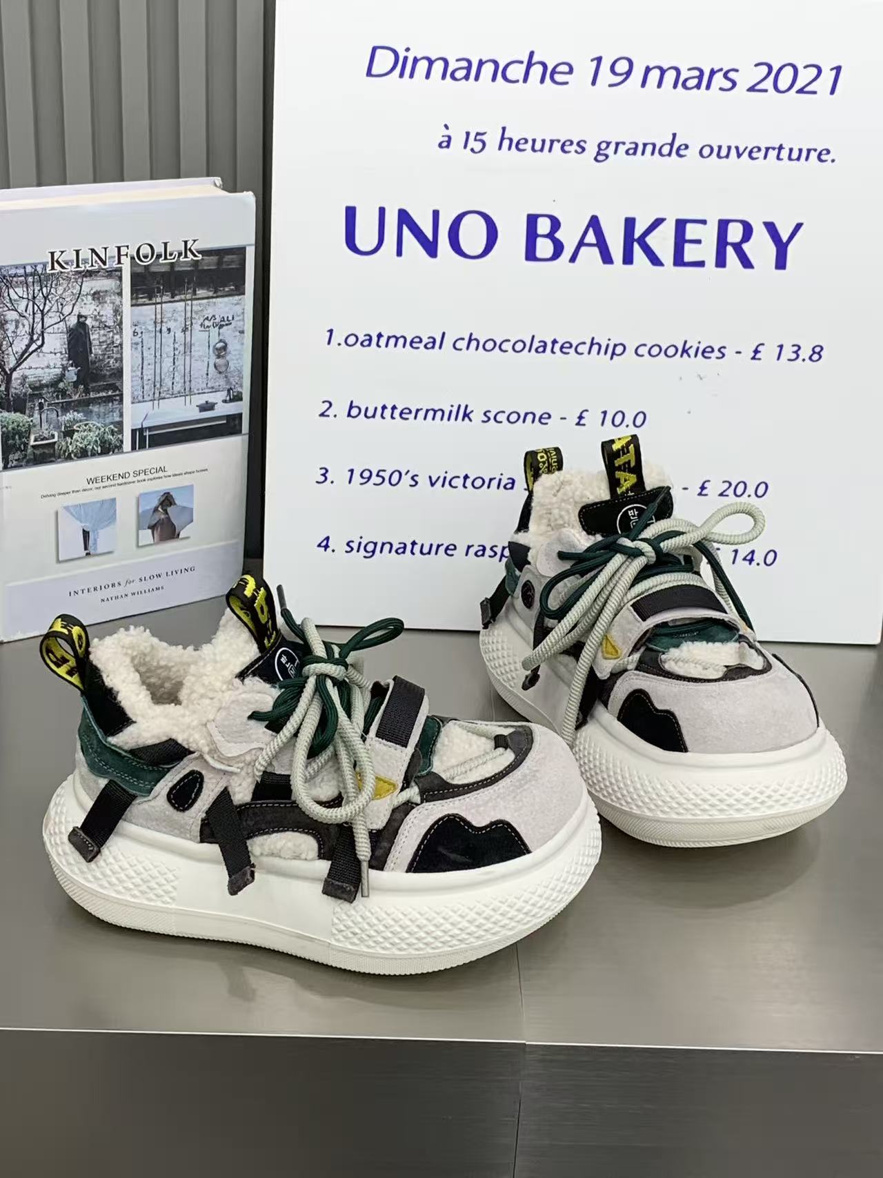 休闲增高圆头阿甘鞋拼色加绒低帮厚底鞋256