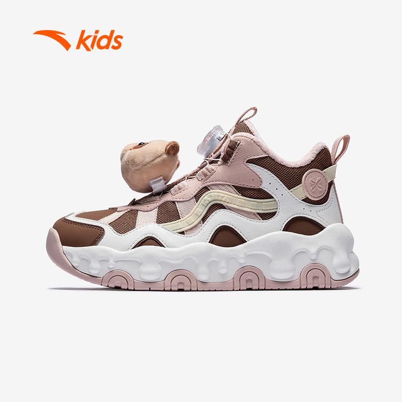 安踏儿童布朗尼棉鞋女大童冬季加绒加厚防滑耐磨北方保暖雪地靴