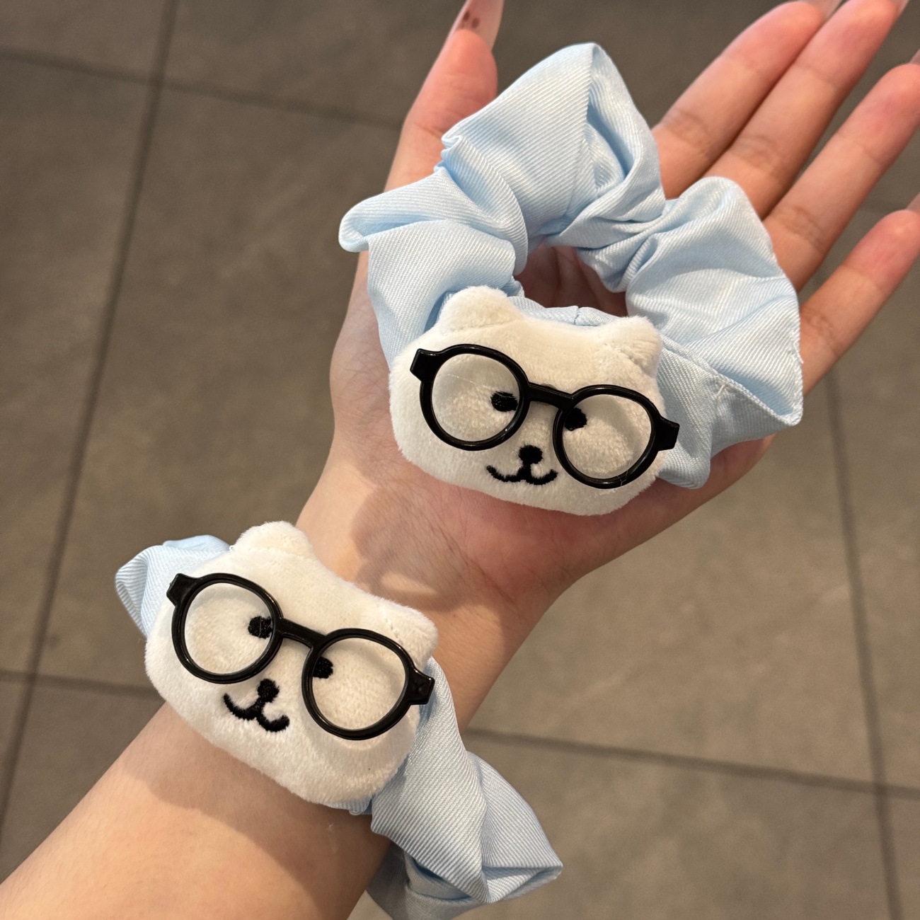 卡通黑色眼睛自嘲熊大肠发圈超萌高颜值百搭马尾发绳可爱少女发饰