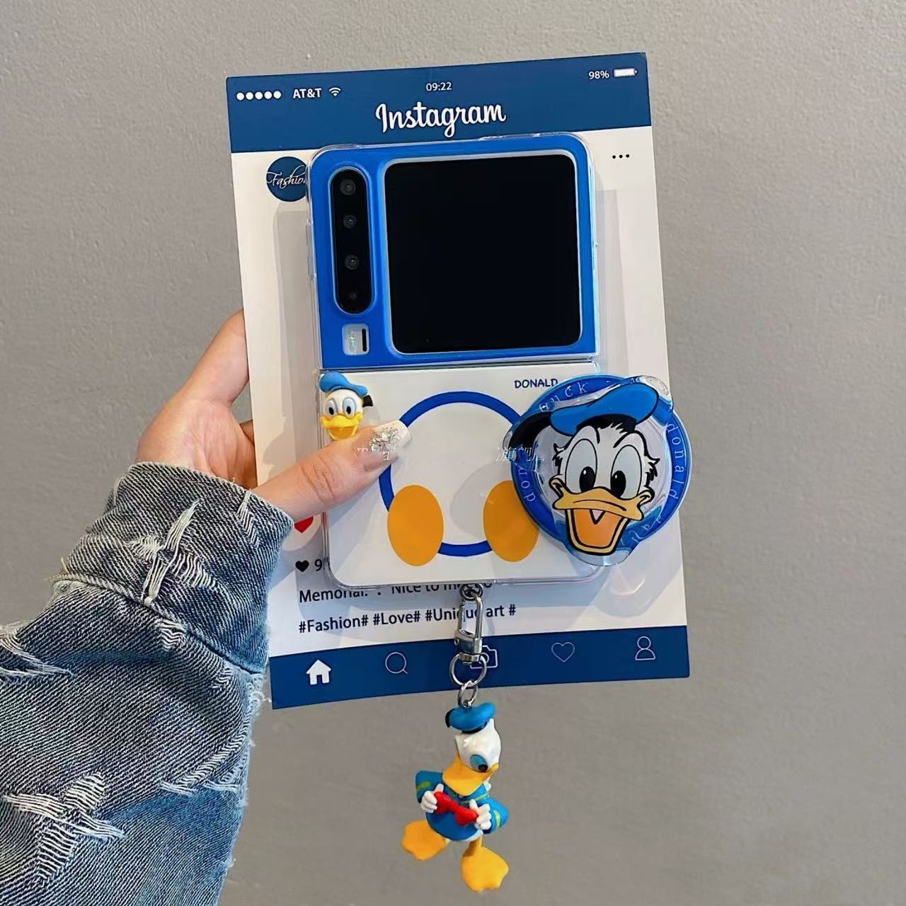 可爱磁吸唐老鸭适用华为purax折叠屏手机壳个性挂件小米mixflip硬