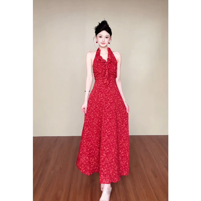 xx/G763 0626-2【Yy】法式碎花长裙甜美海边打卡连衣裙大A气质长裙