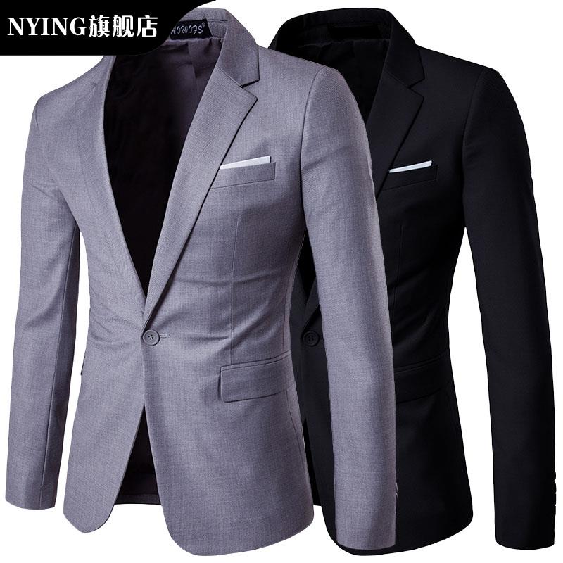 NYING修身商务休闲薄款秋冬新款西服男韩版小西装男帅气潮流外套