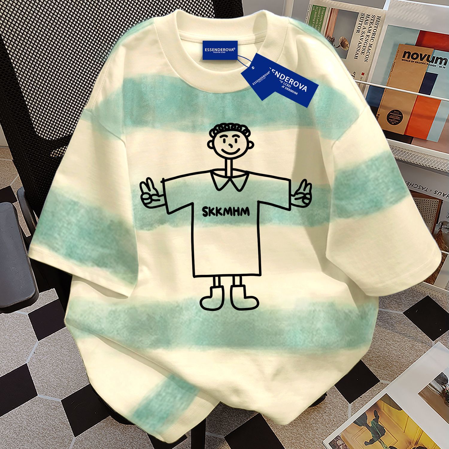 100%纯棉美式高街风短袖t恤男女夏季爆款高级显瘦圆领情侣上衣服