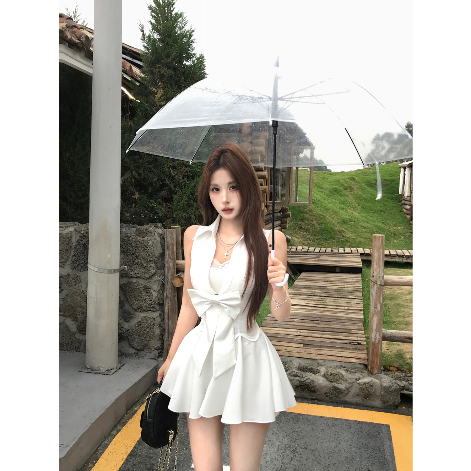 Mejiu蜜九【白月颂歌】蕾丝连衣裙女夏季新款收腰气质辣妹裙子