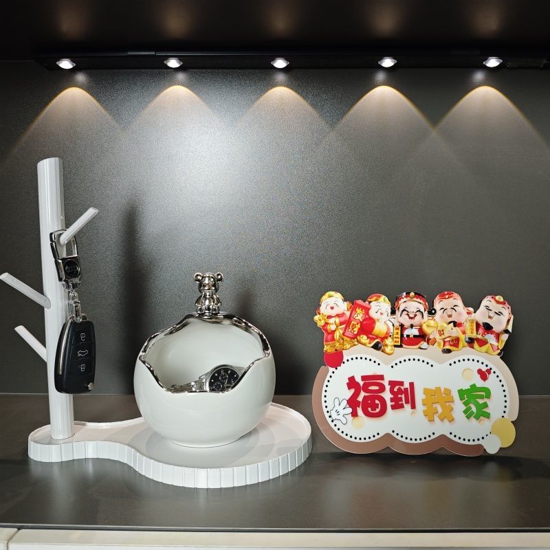 入户门玄关钥匙收纳摆件客厅乔迁新房子装饰品摆设房间装饰ins-LH