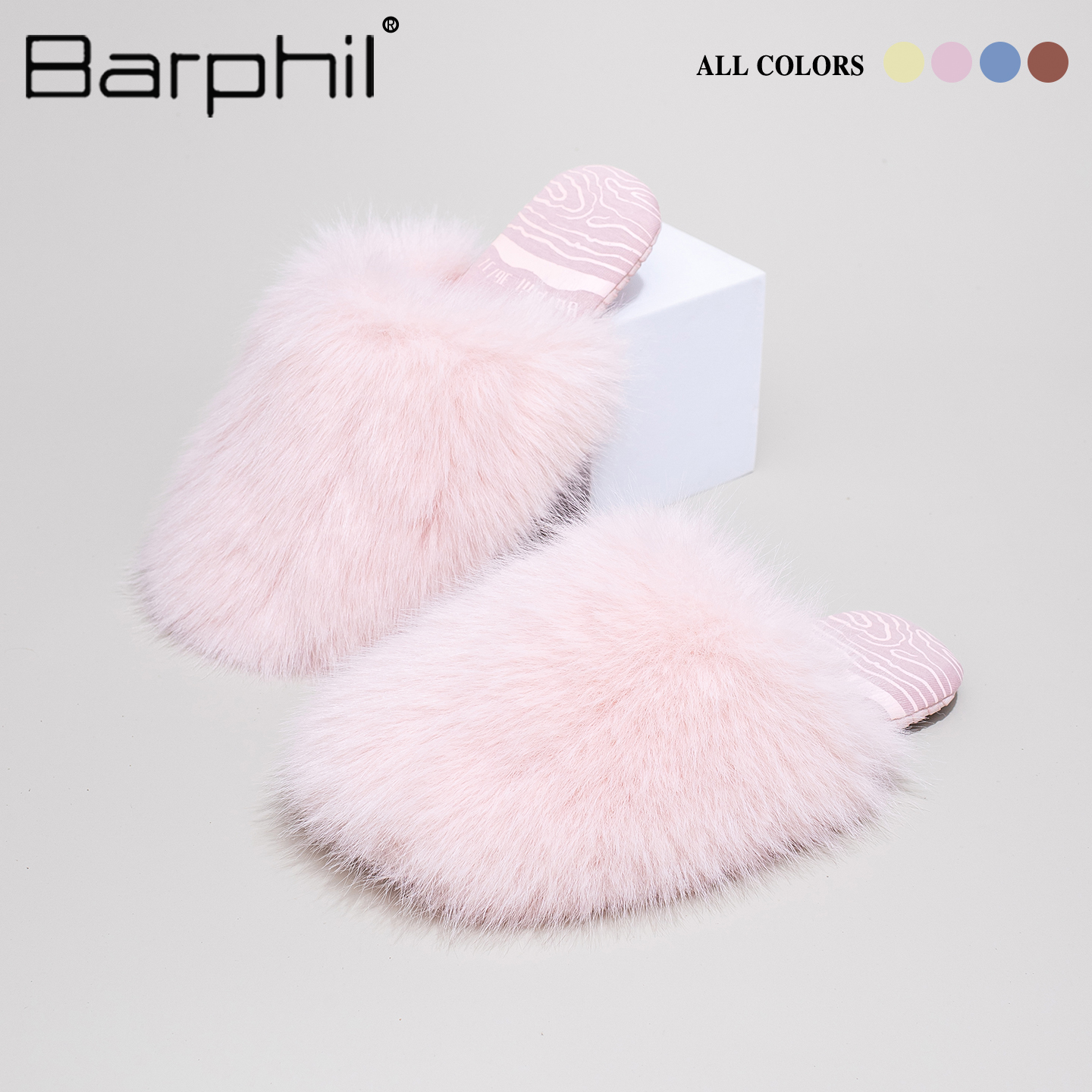 Barphil拖鞋女2025新款秋冬室内家居可爱毛绒柔软包头防滑糖果色