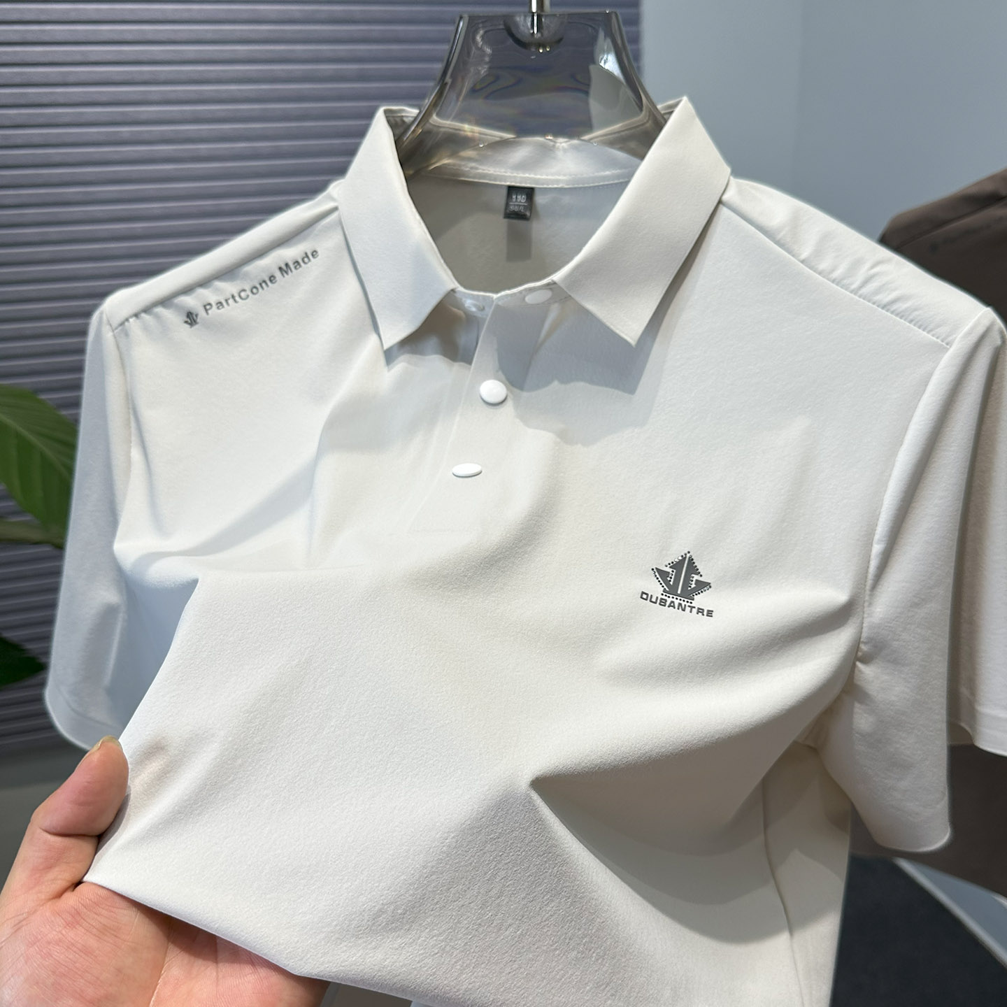 VIATEMSIARY高端冰丝polo衫男宽松纯色运动休闲翻领男士短袖t恤夏