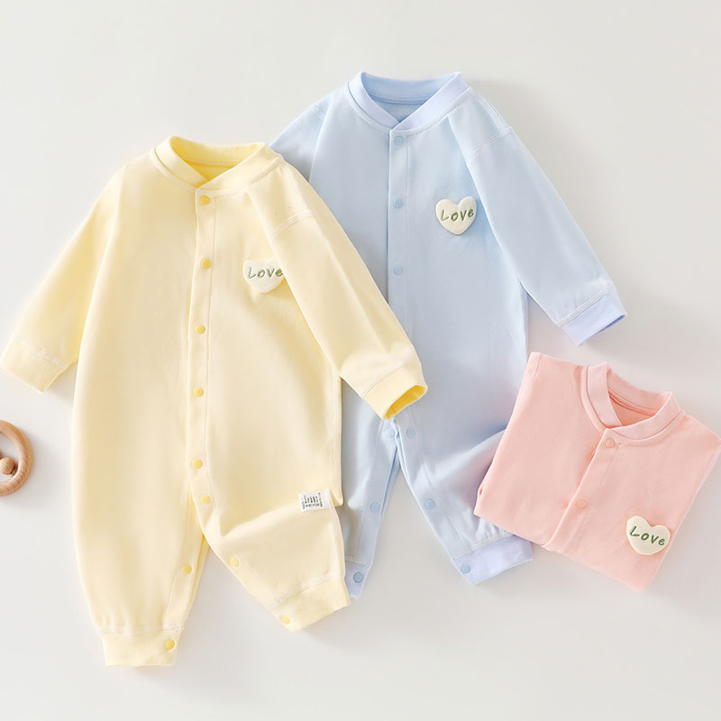 【无骨】春秋纯棉婴儿连体衣新生儿哈衣爬服0-12个月宝宝秋冬打底衣