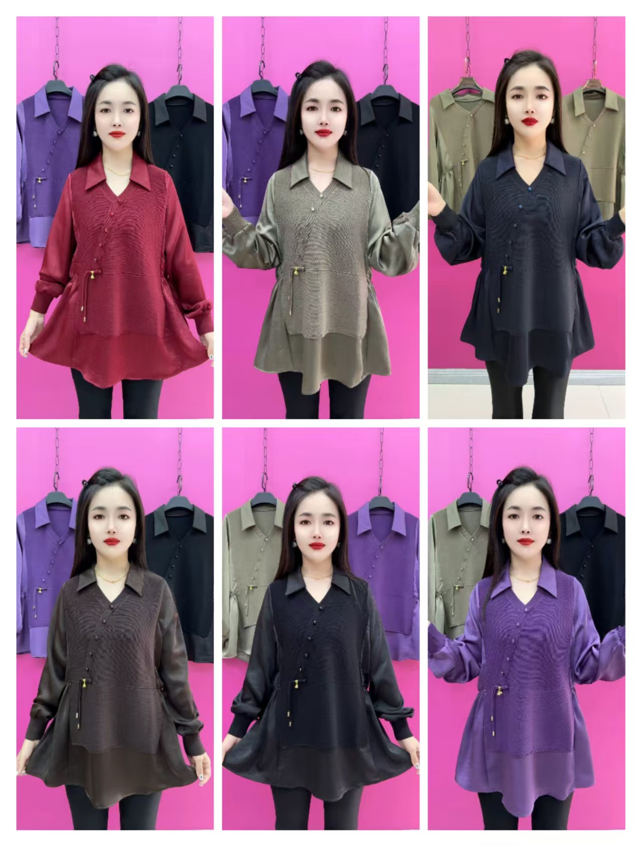 K99-875款斜口假两件衫