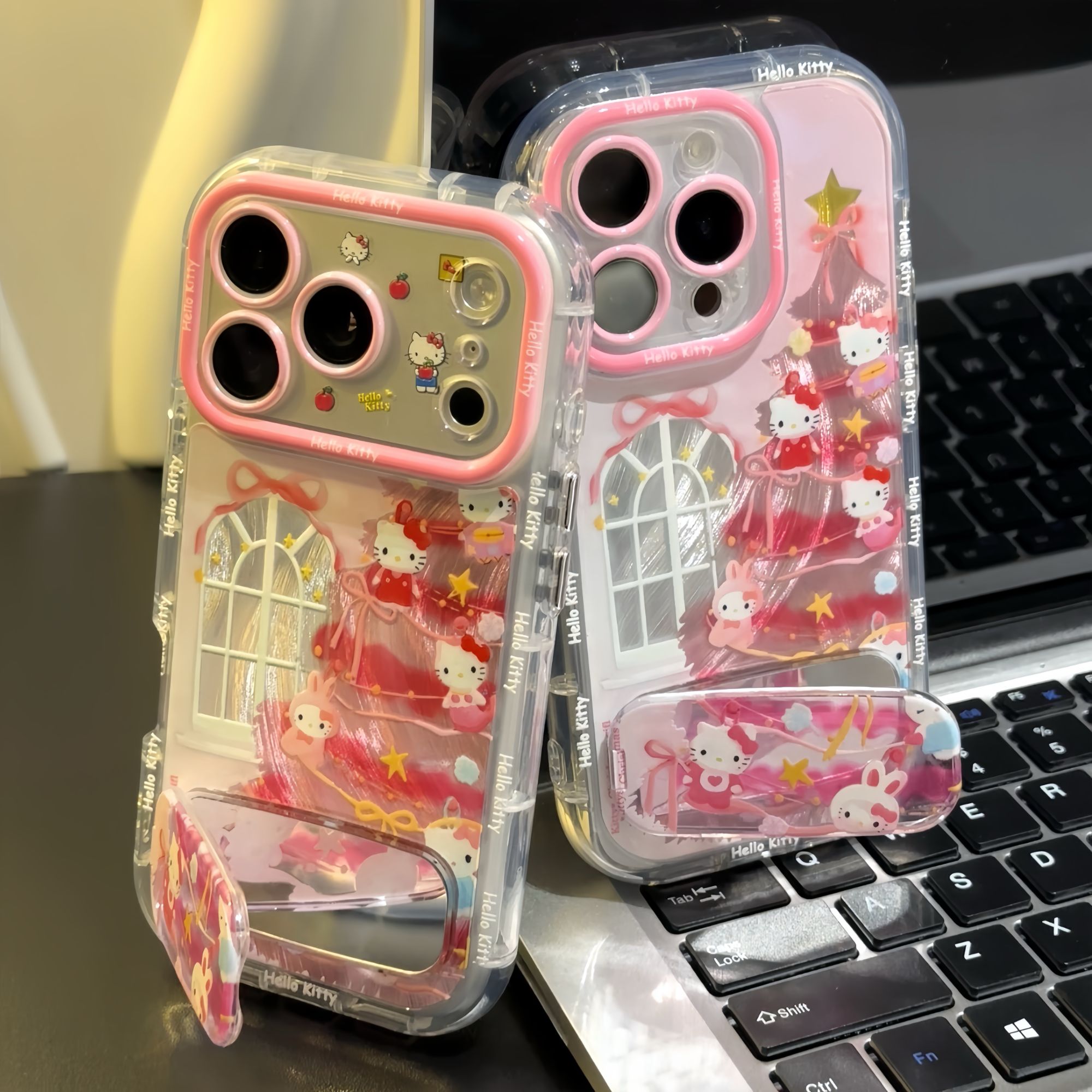 窗台圣诞树KT支架适用苹果17手机壳iPhone16华为p70vivo小米oppo