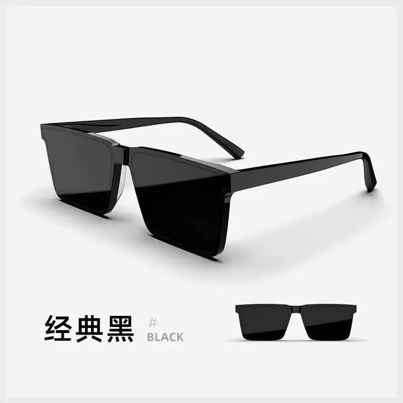 高级感ins方框大脸眼镜开车男专用偏光痞帅太阳眼镜遮阳女自拍