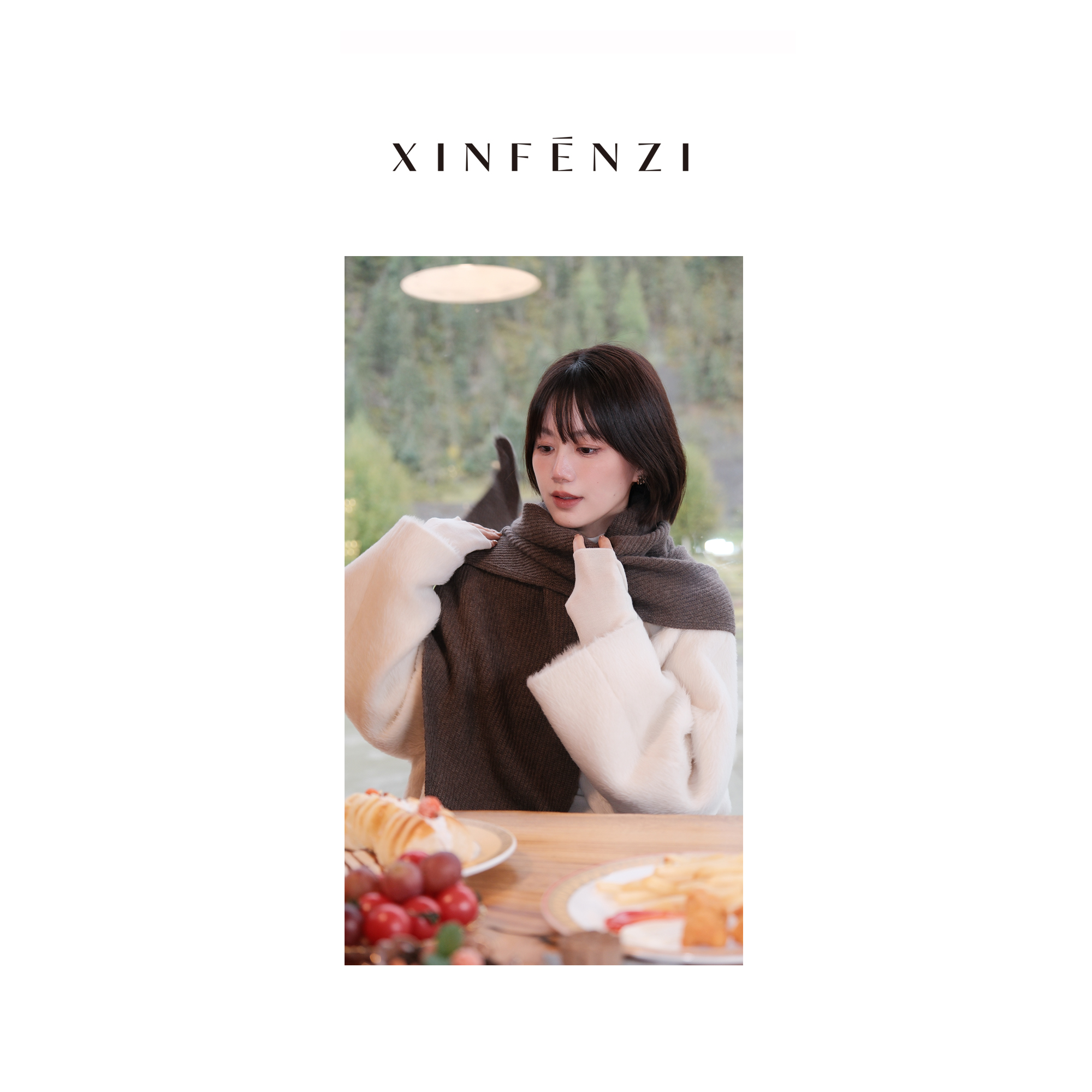 【良朋】XINFENZI 山羊绒羊毛围巾披肩 51428